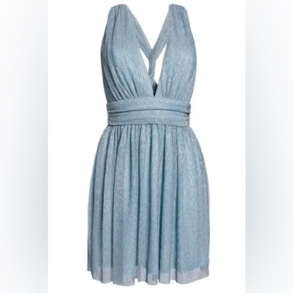 LULUS Ailey Gold and Teal Blue Skater Dress - Picture 6 of 15